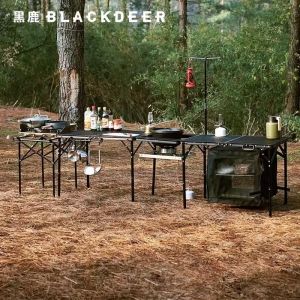 Blackdeer Outdoor Movable Kitchen Tianniu Iron Net Table Portable Foldable Camping Aluminum Alloy Picnic Barbecue Table