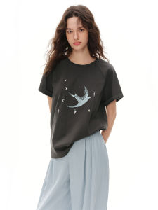 DUSHU | Customized Split Design Loose T-Shirt Women