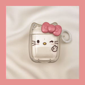 Cute Cartoon Butterfly Knot KT Cat Airpods4 Protective Case Wireless Bluetooth pro Earphone Cover Second Generation Third Generation Aipods2 Airpodpro Four Generation Five