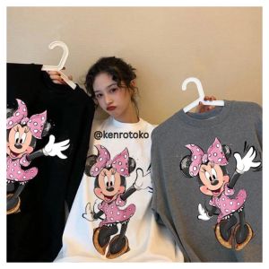 Baju Atasan Wanita KAOS JUMBO KIMORA Lengan Pendek Bahan Spandek Mickey