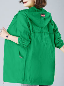 plus Size Womens Long Sleeve Lightweight Pure Color UV Protection Clothing Summer Outerwear Coat for Middle-Aged Mothers