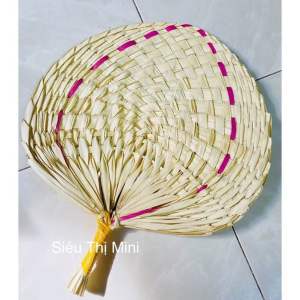 Combo 3 Quạt Nan Đan Lá Thủ Công Decor Kích Thước Lớn 31-35cm - Combo 3 Cái
