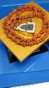 正品-108棵(0.8cm金刚菩提子54棵 木制小佛珠54棵)念珠/佛牌项链-54 pcs Rudraksah Bodhi Seed+54 pcs Holy Wood Bead Praying/Amulet Necklace