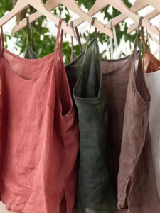 Korean Japanese Style Summer Loose Cotton Linen Womens Sleeveless Top Tagless Fashionable Vest round Neck Casual Wear