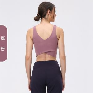 Athoasis Daily Sports Vest Cross Wrap Back Show Waist Ultra Naked Cool Yoga Pilates Top Womens Tight Fit Nylon Tank Top