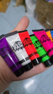 สีเรืองแสง บอดี้เพ้นท์ glow body paint 10ml สีนีออน สีสะท้อนแสง สีทาตัวเรืองแสง Glow In The Dark Neon Fluorescent