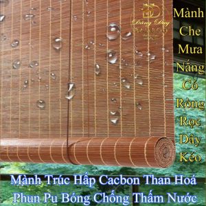 Mành Trúc Than Hoá Che Nắng Mưa Rộng 18m x 2m & 2m x 25m Rèm Trúc Treo Ban Công Cửa Chính Ngoài Trời Rèm Cửa Mành Che Nắng Ban Công Màn Che Mái Hiên