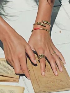 Vintage Wheat Ear Ring Unique Design Alloy Geometric Pattern Unmounted Jewelry for Fashion Accessories