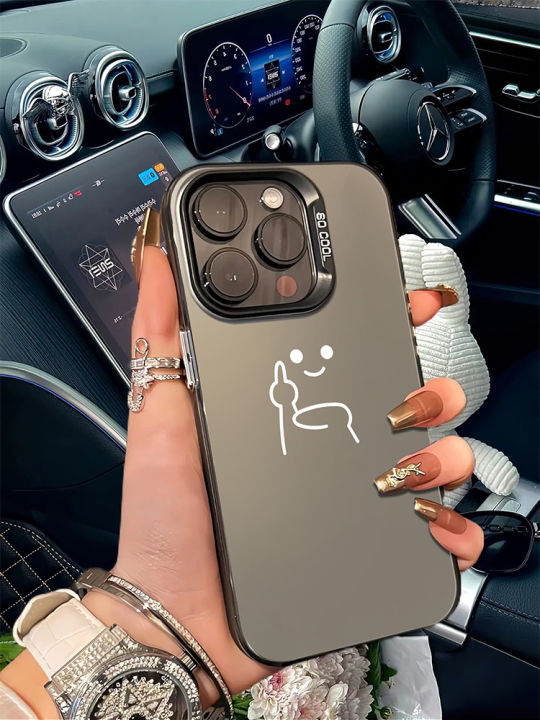 Acrylic iPhone 15 Case Men's Full Cover Anti-Fall Matte Style Protective Shell Compatible with Various Models Dustproof Hard Case