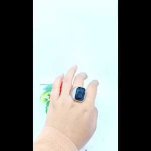 CINCIN COWO TITANIUM PERSEGI KING SILVER FASHION ANTI KARAT DAN ANTI LUNTUR (COD)