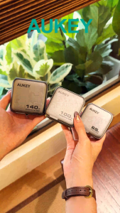 Aukey PA-B8U Nova PinS 65W GaN Wall Charger Smart Display EU UK US TH Interchangeable Plugs (24 Months Warranty)