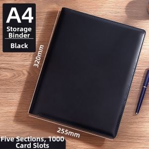 Large Capacity Business Card Album 1000 Pages Trade Show Record Book Commercial Card Binder Storage Folder Leather Material