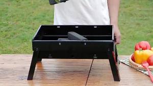 Barbecue grill outdoor barbecue stove complete set of household barbecue equipment stainless steel folding barbecue rack