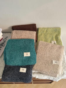 Warm Faux Cashmere Short Womens Scarf Fluffy Neck Warmer Korean Style Winter Accessories Rectangle Solid Color Scarf