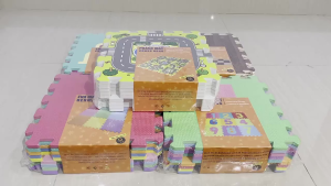 [KST] Mainan Anak Karpet Puzzle Eva Foam Motif Kayu Alas Lantai 9 Pcs 30x30cm Aman Nyaman