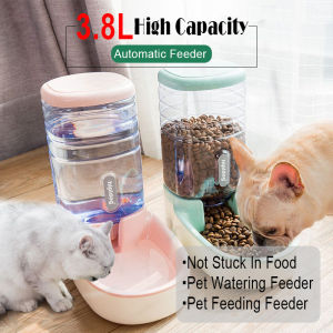 3.8L Pet Automatic Feeder Dog Cat Water Dispenser Auto Pet Feeder Kucing Bekas Makanan Food Auto Drinker Water Bowl