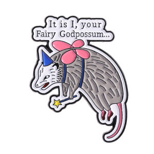 Classic Fairy Tales Line Enamel Pin It Is I Your Fairy Godpossum Cute Animal Brooch Lapel Backpack Badge Jewelry Gift for Friend