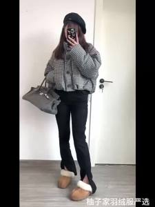 áo khoác phao nữ dáng ngắn croptop 2023 dáng dài hàn quốc tay dài bigsize bé gái mùa đông Áo Khoác Dạ Nữ Cao Cấp Houndstooth Mẫu Ngắn Mùa Đông Mẫu Mới Phong Cách Hàn Quốc Thiết Kế Thích Hợp