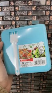 Green Leaf 7323 Kotak Tempat Makan Lunch Box Bekal Dengan Sendok Set Florimel Penyimpanan Makanan Food Storage