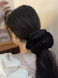 Extra Large Velvet Hair Ties Black for Autumn Winter Small Face Appearance Back of Head Bun Hair Bands Velvet Hair Rings