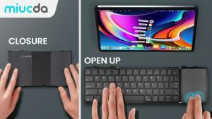 Bàn Phím Mini Không Dây Gấp Ba Jomaa Có Bàn Di Chuột Sạc Lại Được Dùng Cho Windows Phone PC Máy Tính Bảng - Bàn Phím Bluetooth Có Thể Gập Lại