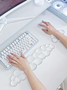 Mouse Pad Wrist Antislip Silicone Transparent Wrist Brace Support Mat Memory Wrist Mouse Pad Computer Laptop Keyboard Mat