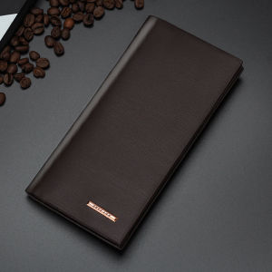 Minimalist PU Leather Mens Wallet Long Style High Capacity Multiple Pockets Black White Retro Coin Purse Men Women 2025