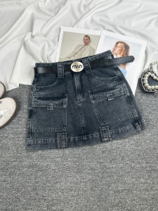 Trendy A-Line Mini Skirt Womens Denim Bodycon Summer New Fashion Spicy Short Workwear Cotton Polyester Blend High Waist