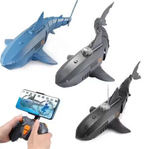 เรือกล้องเรือดำน้ำฉลามไฟฟ้าพร้อมรีโมทคอนโทรลกล้อง rc boat ของเล่นบังคับระยะไกล HD สัตว์สระว่ายน้ำของเล่นเด็ก เรือบังคับ เรือดำน้ำบังคับ