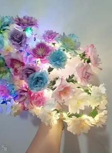 Women Headband LED Light Hairband LED Headpiece Light Up Flowers Wreath Headdress Luminous Headbands Glow Party Hair Accessories