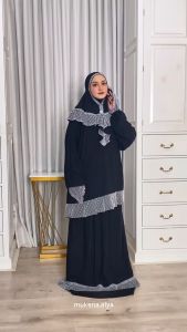 MukenaAlya - Mukena Qanita Atasan Bawahan Berlengan Syarii Dewasa Anak Remaja Untuk Umroh Haji
