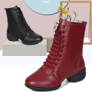 รองเท้าผ้าใบนุ่มสำหรับผู้หญิงแนวแจ๊สคุณภาพสูงรองเท้าบูทสำหรับเต้นรองเท้าผ้าใบสำหรับบูทสำหรับเต้นรองเท้าเต้นรำทันสมัย