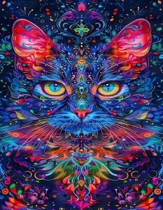 Kayou | Oil Painting By Numbers Colorful Cat Art DIY Number Drawing Canvas Pictures By Numbers Home Decor Large Size