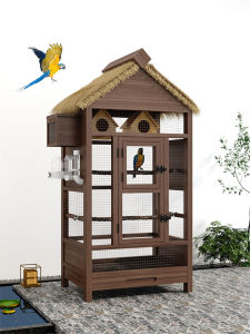 Rain-Proof Anti-Rust Retro Easy-Cleaning Large Space Parrot Cage