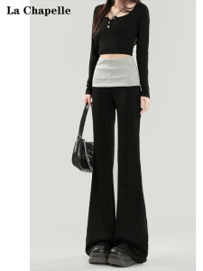 La Chapelle High Waist Wide Leg Pants Asymmetric Design Casual Trousers Womens Spring 2025 Slim Fit Yoga Pants