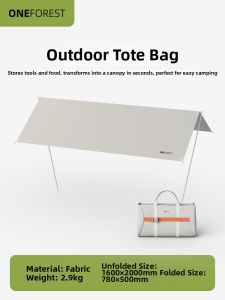 one forest | Portable Outdoor Camping Kit Foldable Table and Chair Set Shade Support