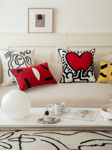 หมอนกอดผ้าฝ้ายล้วนปักลายผ้าขนหนูที่นิยมในโลกออนไลน์สไตล์ INS หมอนพิงโซฟาห้องนั่งเล่นเบาะพิงหลังเอวสำหรับสำนักงานและโฮมสเตย์ที่รองพิงบนเตียง
