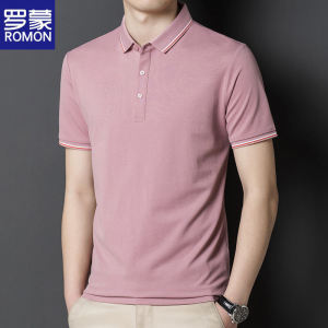 Lomond Polo Shirt Mens Short Sleeve T-Shirt Summer Thin Ice Silk Casual Loose Solid Color Business Casual Half Sleeve Men