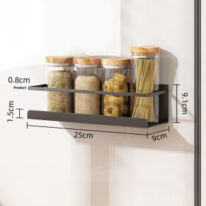 Muye Magnetic Kitchen Wall Storage Rack Iron Material One Layer Nordic Style Refrigerator Spice Paste Paper Storage Holder