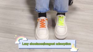 Elastic Shoelaces Magnetic Metal Lock No Tie Shoe Laces For Sneakers Convenient for All Ages Lazy Shoes Lace Accessories 1 Pair