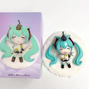 Bandai | Anime Figure Sleeping Hatsune Miku Action Anime Figurines Doll Desktop Ornament Cute Chassis Decor Cute Statue Model Trendy Toy