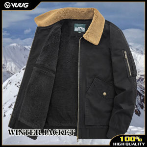 VUUG Áo Khoác Bomber Mùa Đông Áo Khoác Nam Vải Nhung Kẻ Phi Công Không Quân Áo Gió Nam Ấm Áp Áo Khoác Parka Lông Cừu Chiến Thuật Quân Đội Áo Khoác Ngoài Nam