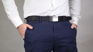 Corkor Vegan Cork Mens Reversible Belt with Plaque Buckle 35 mm Wide | Tali Pinggang Leather Lelaki Casual Buckle 男士腰带裤带