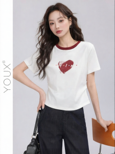 YOUXIANG | Áo Thun Dạo Phố Mới Mùa Hè Hàn Quốc