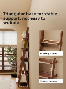 ZHUSHANXIA | Wall-mounted Ladder Bookshelf for Living Room Storage