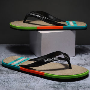 2025 New Mens Summer Casual Slip-On Sandals Anti-Slip Outdoor Wearable Flip Flops Korean Style PVC Upper Rubber Outsole