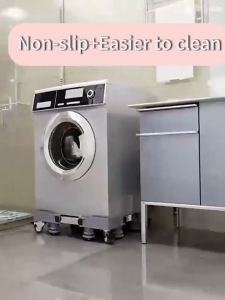MOSHOE Heavy Duty Adjustable Washing Machine Stand with Locking Wheels Anti-Vibration Mobile Base for Refrigerator Dryer 500KG