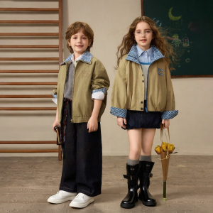 Ask Junior | Spring Children Jacket Casual College Style Patchwork