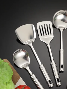 Kitchen Stainless Steel Kitchenware Cooking Colander Spoon Heat-Resistant Fry Shovel Frying Spatula