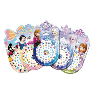 Authentic Disney Cartoon Nail Stickers Childrens Nail Stickers Frozen Princess Elsa Disc Night Light Girl Beauty Stickers Toy